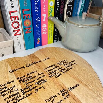 Treasured Recipe From A Loved One Heart Chopping Board, 4 of 5
