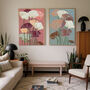 Set Of Two Japnaese Botanical Flower Art Prints, thumbnail 1 of 4