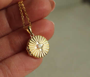 Opal Sun Gold Vermeil Locket, 3 of 11
