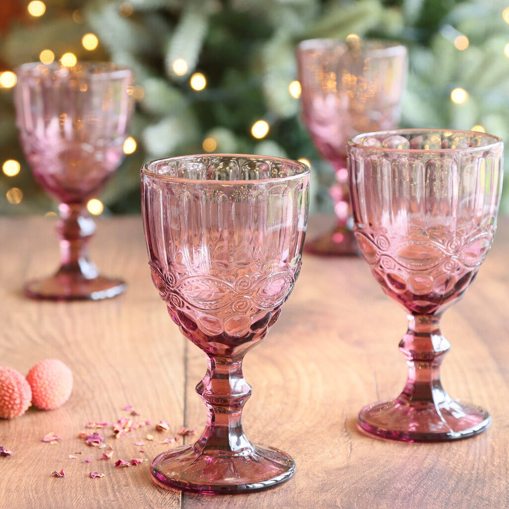 Luxury Rose Quartz Wine Glasses By Dibor