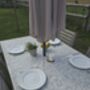 Olive Drift Outdoor Tablecloth With Parasol Hole, thumbnail 2 of 6