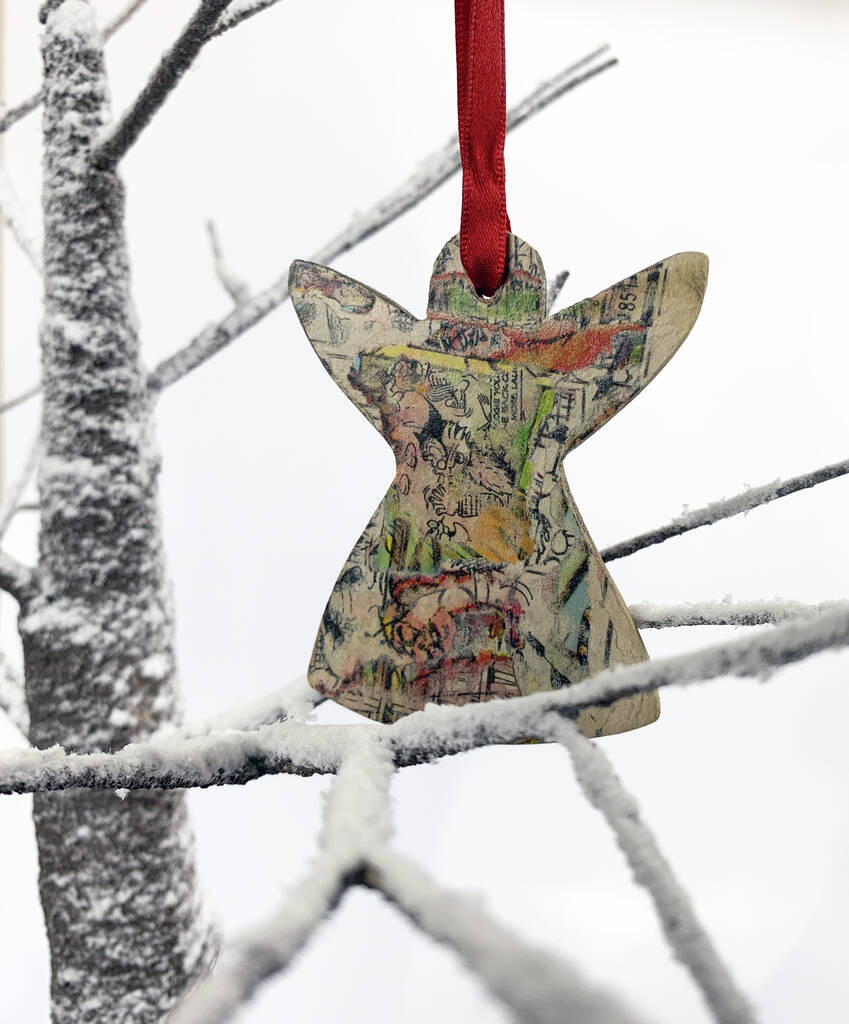 Handmade Angel Christmas Tree Decoration By Hannah Lane Paper & Wood