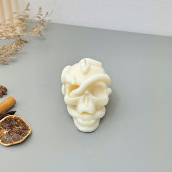 Snake And Skull Candle Halloween Decoration Goth Gift, 9 of 10