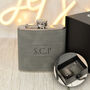 Personalised Simple Initial Monogram Two Tone Hip Flask, thumbnail 1 of 8