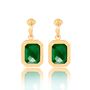 Rectangular Emerald Green Crystal Hoops, thumbnail 4 of 4