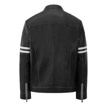 Men's Biker Leather Jacket, 4 of 7