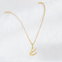 Gold Irena Script Initial Necklace, thumbnail 4 of 10