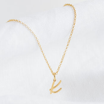 Gold Irena Script Initial Necklace, 4 of 10