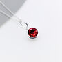 Personalised Sterling Silver July Ruby Birthstone Necklace, thumbnail 3 of 10