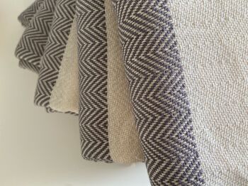 Herringbone Design Grey Sofa Throw, 3 of 6