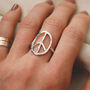 Organic Peace Symbol Hippie Ring In Silver Or Gold, thumbnail 1 of 6