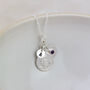 Sterling Silver St Christopher Birthstone Necklace, thumbnail 1 of 5