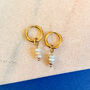 Coastal Sunrise Bead Stack Huggie Hoop Earrings, thumbnail 1 of 2
