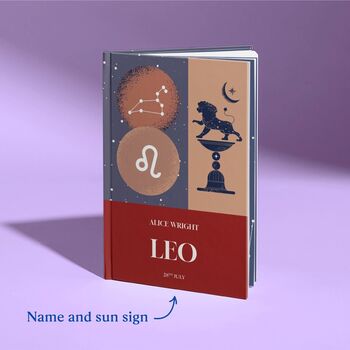 Leo Star Sign Gift Personalised Astrology Zodiac Book, 2 of 8
