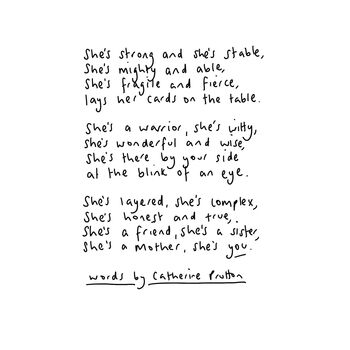 'She' Original Handwritten Mother's Day Poem, 3 of 3