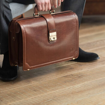 Personalised Leather Executive Briefcase 'Basilio', 10 of 12