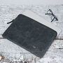 Personalised Black Buffalo Leather 14 Inch Laptop Case, thumbnail 6 of 8
