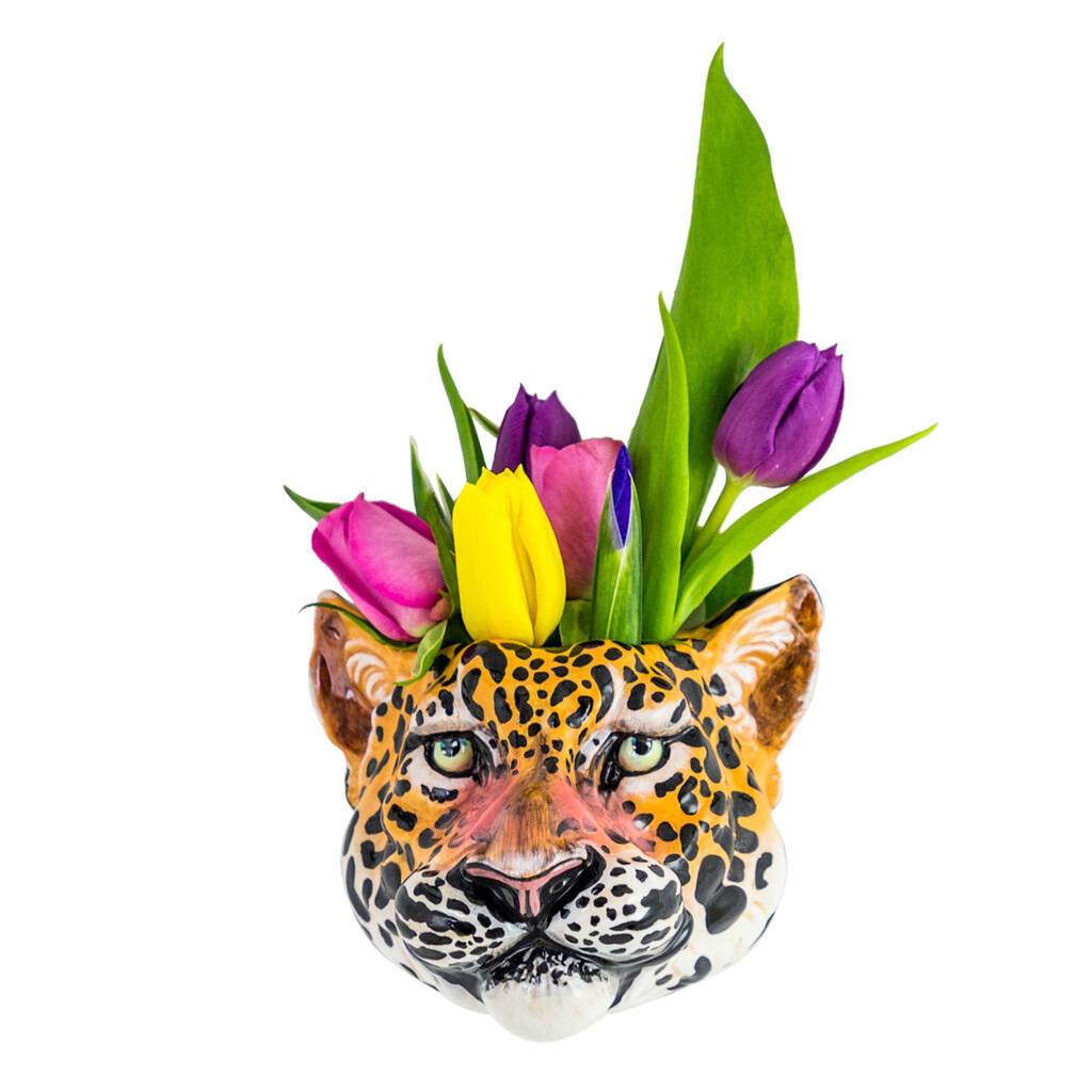 Leopard Head Wall Vase By all things Brighton beautiful