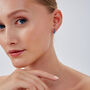Beaded Blue Opal Huggie Hoop Earrings, thumbnail 4 of 4