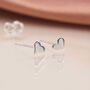 Classic Mini Sterling Silver Heart Stud Earrings, thumbnail 2 of 8