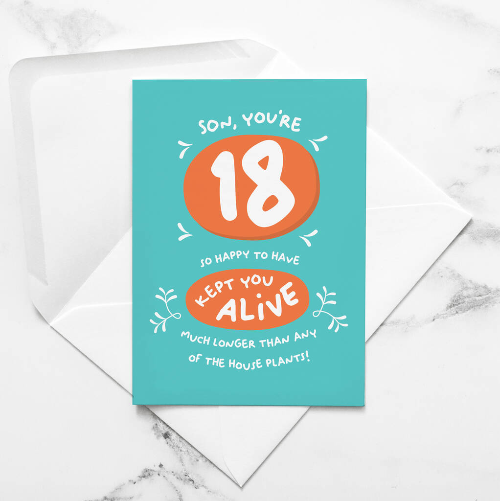 Funny Son 18th Birthday Card By PaperJam Print Co. 