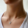 Engravable Sterling Silver Oval Tag Necklace, thumbnail 4 of 8