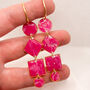 Geometric Pink Statement Hoop Earrings, Clay And Resin, thumbnail 2 of 12