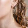 Gold Colour Square Chain Drop Earrings, thumbnail 1 of 3