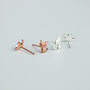 Sterling Silver Cat Silhouette Stud Earrings, thumbnail 3 of 5