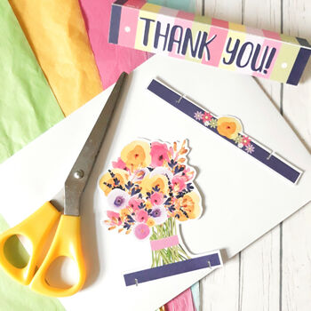 Floral Bouquet Thank You Card, Cut Out And Keep, 3 of 6