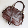 Leather Tote With Zip Pocket, Brown, thumbnail 4 of 6