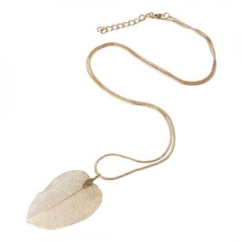 Real Leaf Long Necklace, 4 of 7