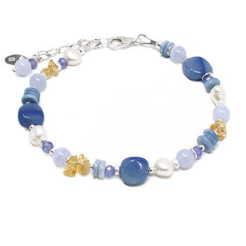 Forget Me Not Multi Gemstone Bracelet Sterling Silver, 2 of 4