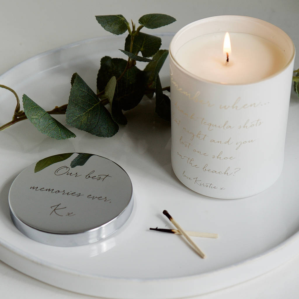 personalised remember when scented candle by illumer