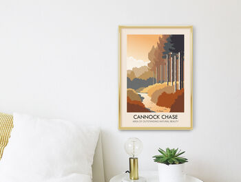 Cannock Chase Aonb Travel Poster Art Print, 2 of 8