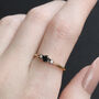 Black Spinel Trilogy Vintage Style Ring, thumbnail 2 of 5