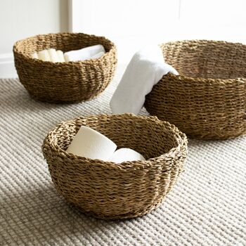 Round Seagrass Storage Baskets, 3 of 4