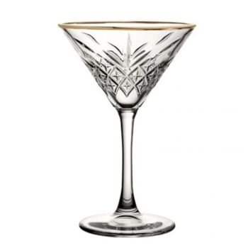 Set Of Two Gold Rimmed Martini Cocktail Glasses, 2 of 2