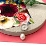 Sterling Silver Sunflower And Pearl Necklace, thumbnail 2 of 12