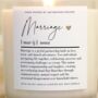 Wedding Gift Marriage Definition Scented Candle, thumbnail 4 of 6