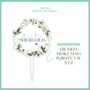 Personalised Wedding Floral Wreath Cake Topper, thumbnail 3 of 3