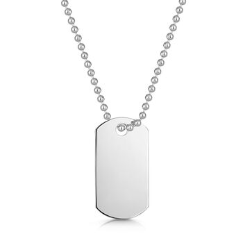 Army Dog Tag With Bead Chain 925 Sterling Silver, 4 of 5