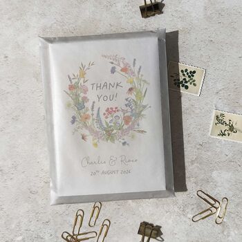Personalised Cottage Garden Wedding Thank You Cards, 4 of 5