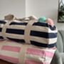 Personalised Pom Pom Stripe Weekend Bag, thumbnail 5 of 9