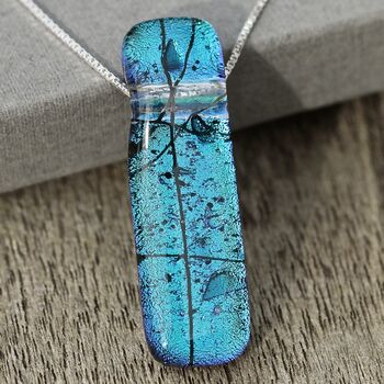 Blue Green Colour Changing Glass Necklace, 6 of 12