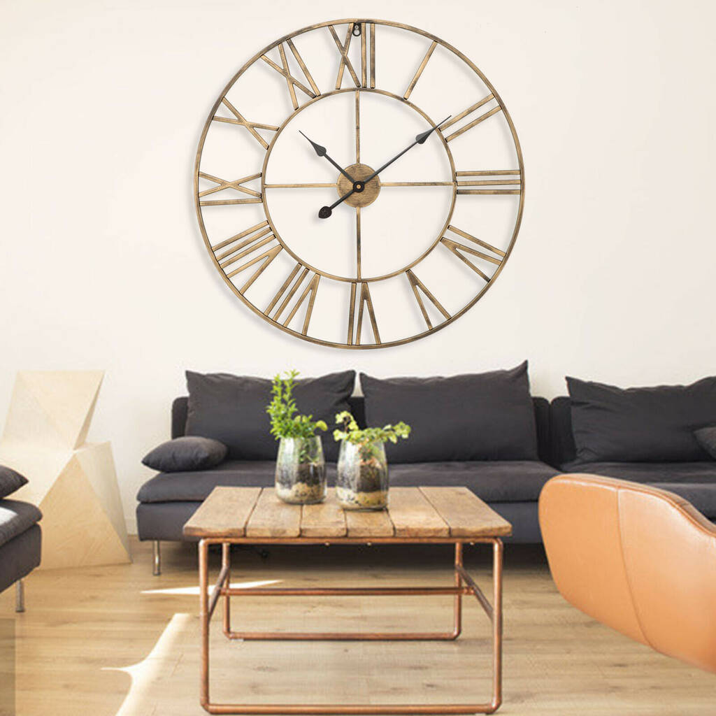 Large Metal 60 Cm Outdoor Garden Clock By Air Armor