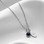 Sterling Silver Sapphire And Diamond 45th Wedding Anniversary Necklace, thumbnail 2 of 8