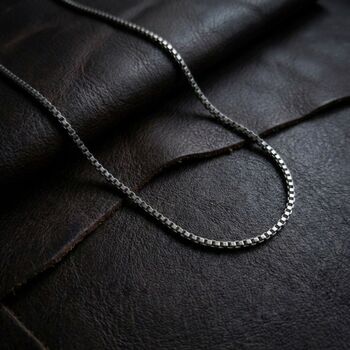 Box Chain Silver Necklace, 7 of 8