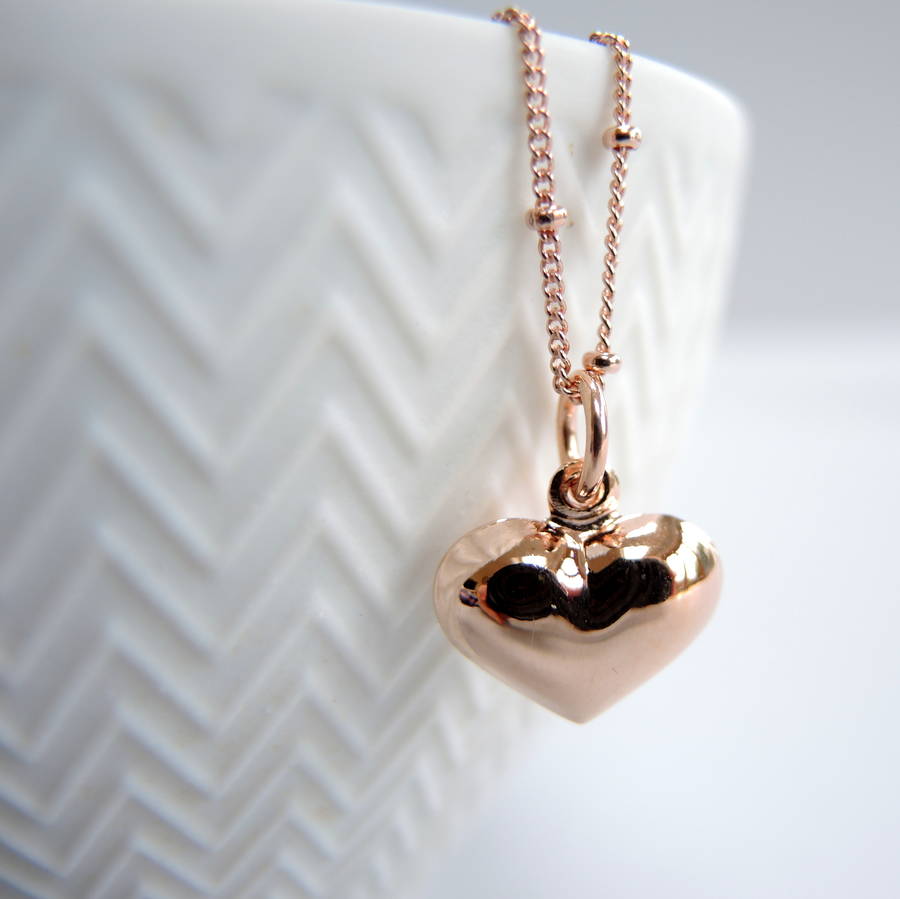 Rose Gold Heart Pendant Necklace By The Alphabet Gift Shop