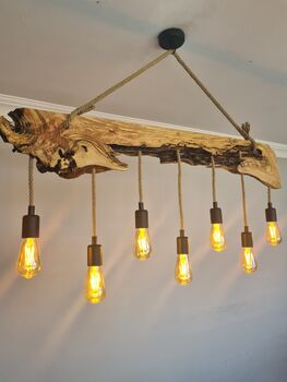 Olive Wood Light Fixture, 5 of 6